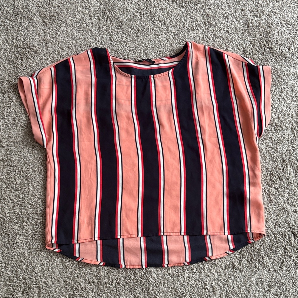 Striped Pink and Black Blouse